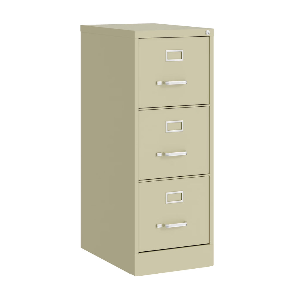Hirsh 22" Deep 3 Drawer Letter Width Vertical File Cabinet, Commercial Grade, Gray