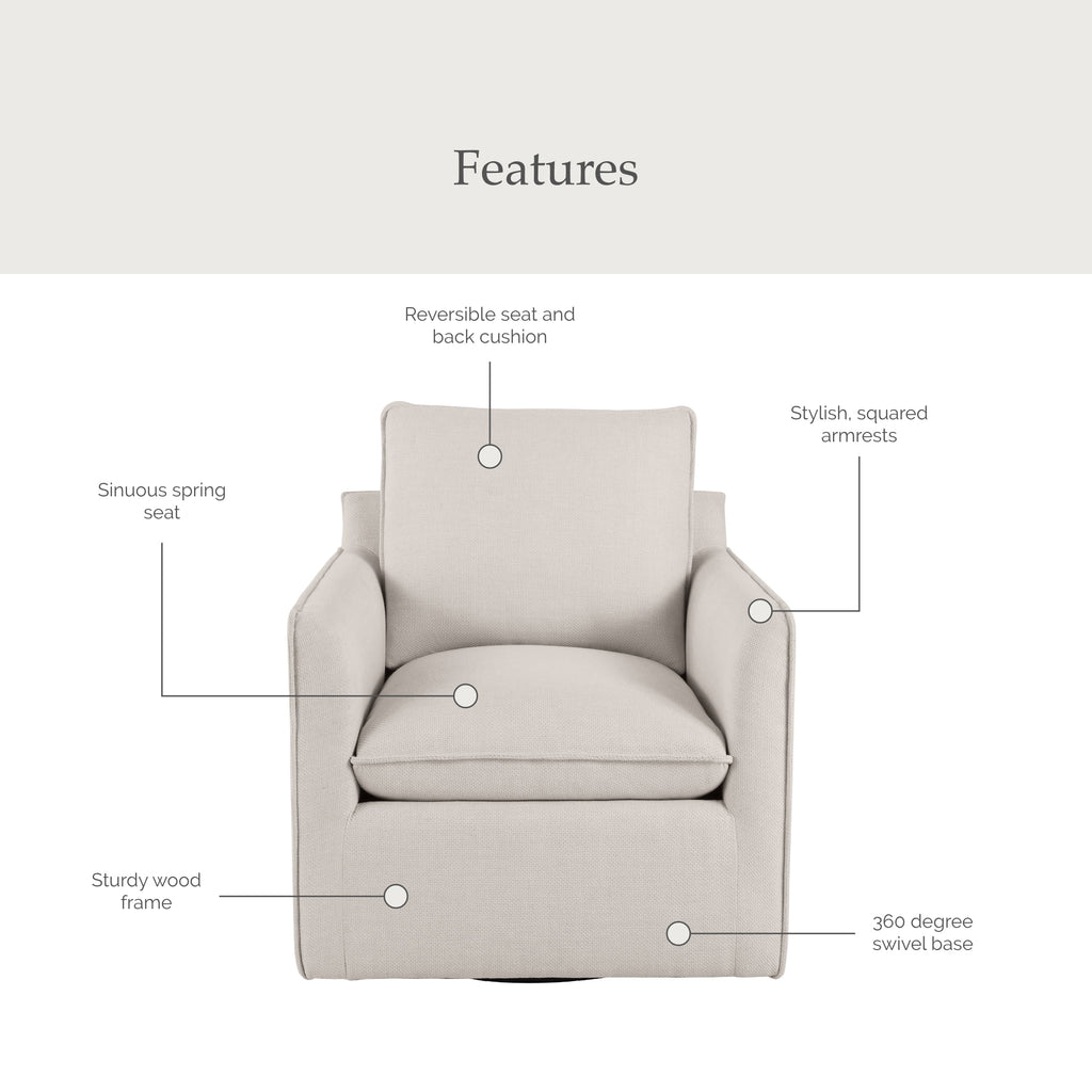 My Texas House Briar 2 Accent Chairs & 1 Sofa, Bundle Cream Linen