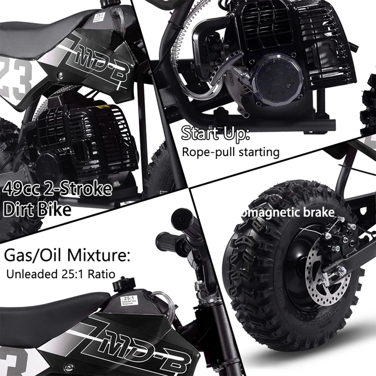 TOXOZERS Dirt Bike for Kids,Gas-Powered Mini Pit Bike with 13 Inch Knobby Tires,25 MPH,Rear Disc Brake,Supports up to 175 lbs,Begin-ner Off Road Motorcycle for Boys Girls,Blue