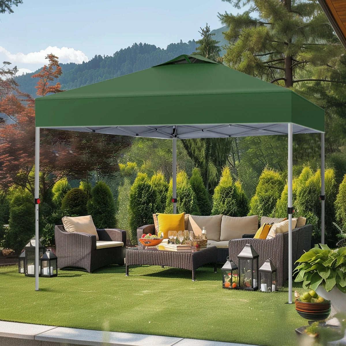 Phi Villa 10ft x 10ft Blue Pop Up Outdoor Canopy, Waterproof