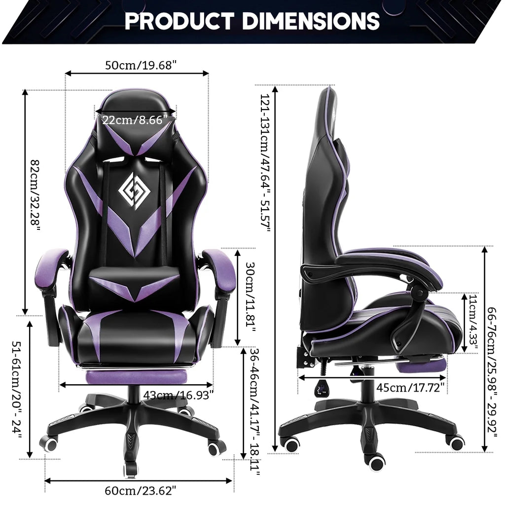 Gaming Chair with Massage Gamer Chair with 2D Armrests for Kids