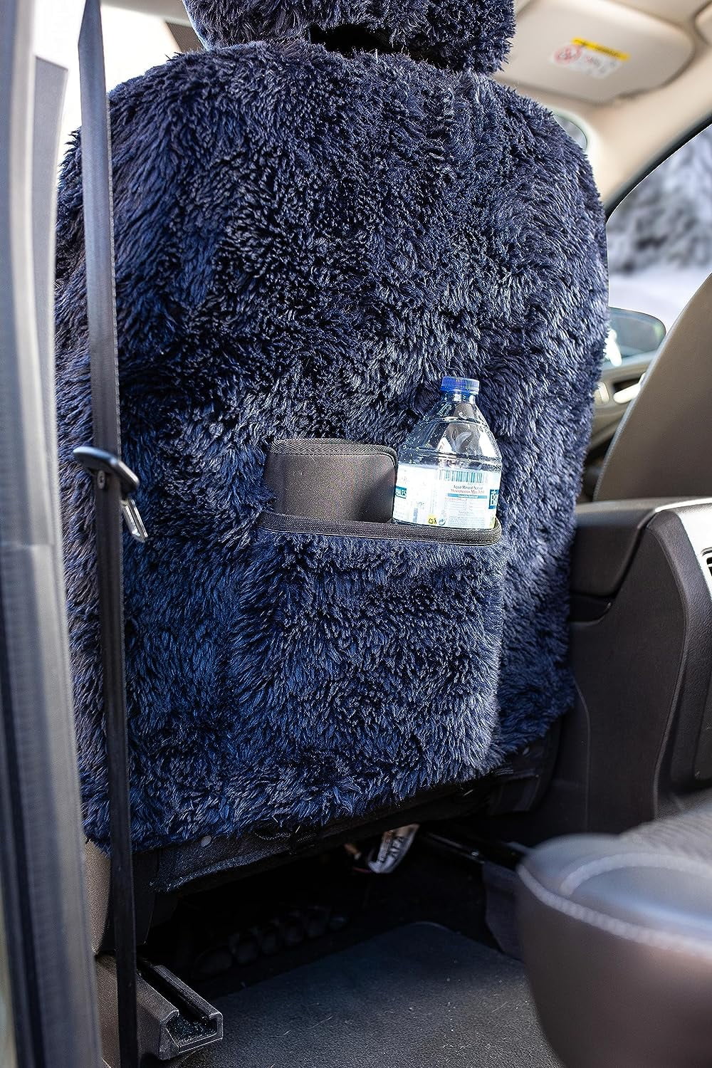 Zone Tech Genuine Sheepskin Ivory Car Seat Cover, Fluffy Luxury Wool Front Seat Covers, Universal Fits Car, Truck, SUV, & Van