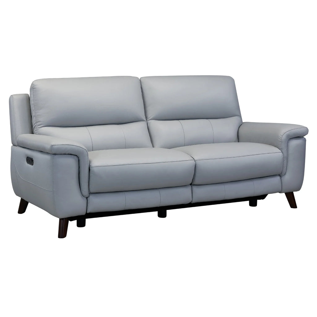 Lizette Top Grain Leather Dove Grey Power Recliner Sofa with USB