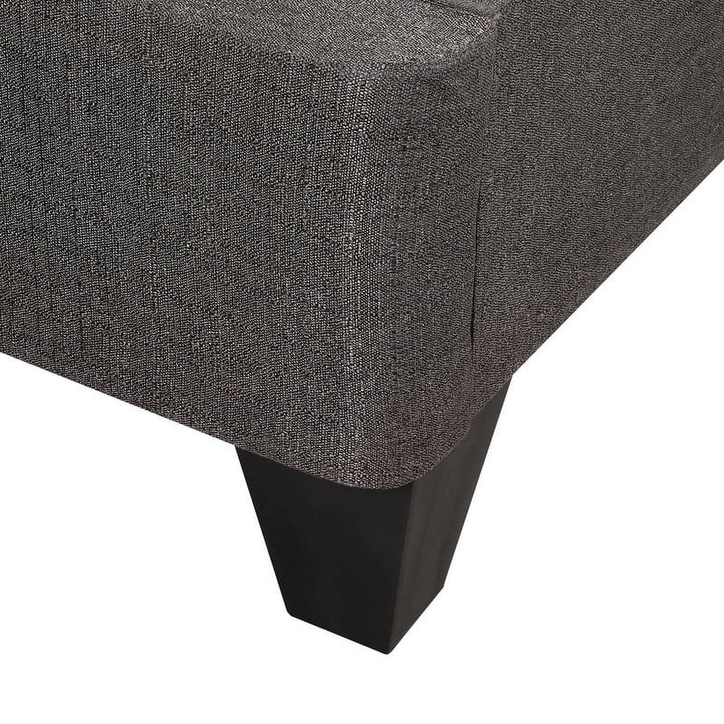 Primo Speedy Upholstered Platform Bed Frame with Wood Slat Support, No Box Spring Needed, Dark Grey