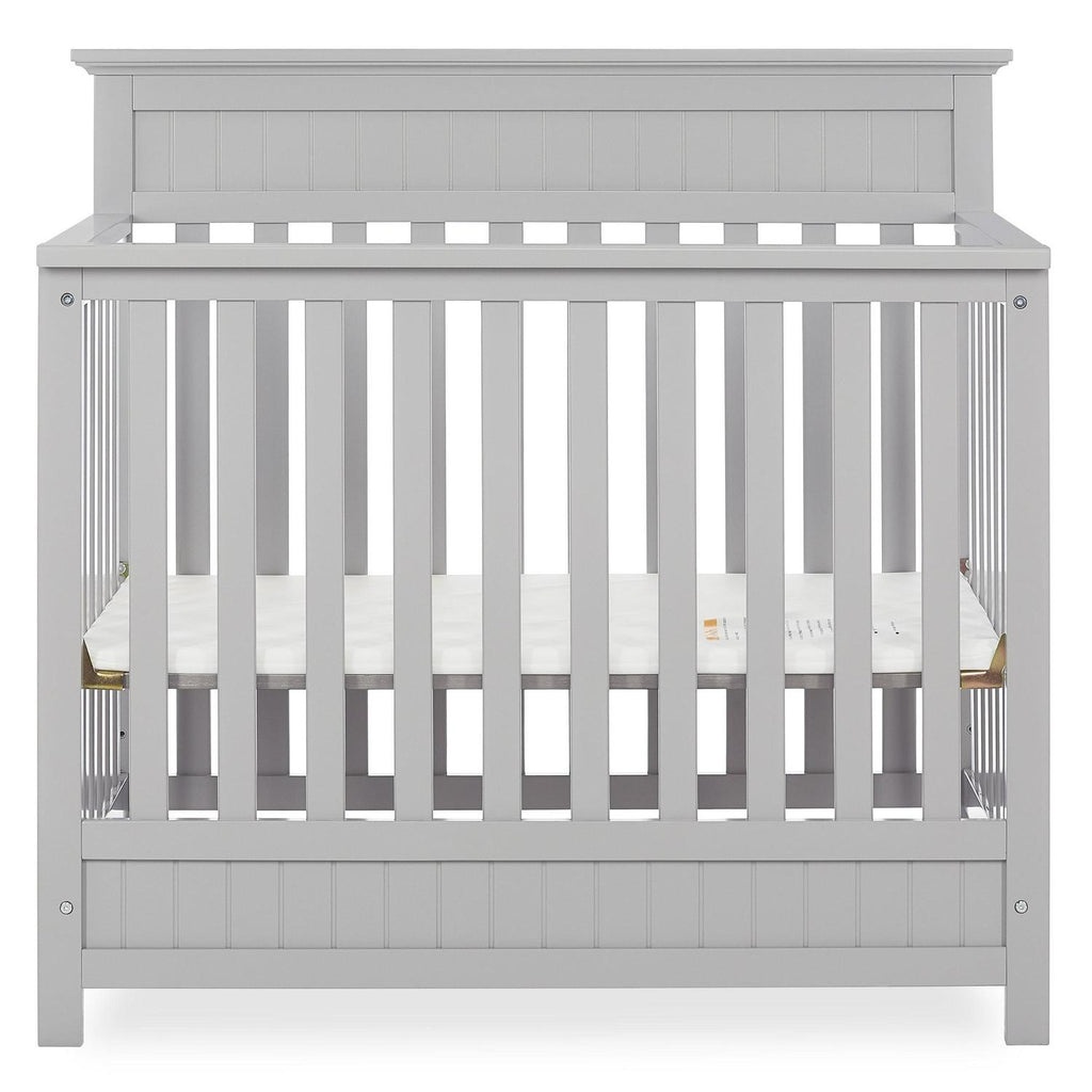 Dream On Me Harbor 4-in-1 Convertible Mini Crib in Pebble Grey. Greenguard Gold Certified