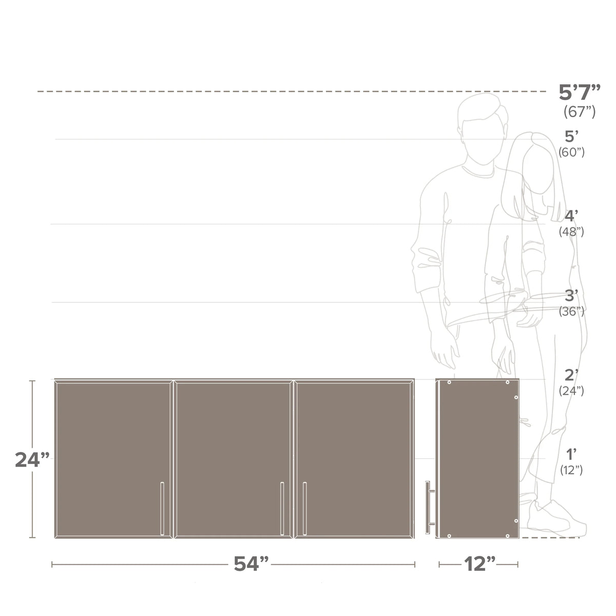 Prepac Elite 54" Wall Cabinet, White