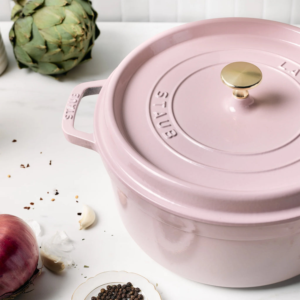 Staub Cast Iron 5.5-qt Round Cocotte - Cherry