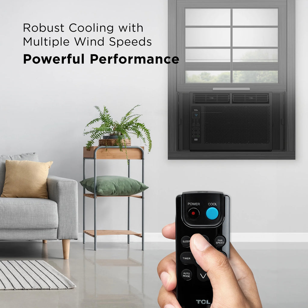 TCL 6,000 BTU Window Air Conditioner, 250 sq. ft., LED Display, Included Remote,  White, W6W32