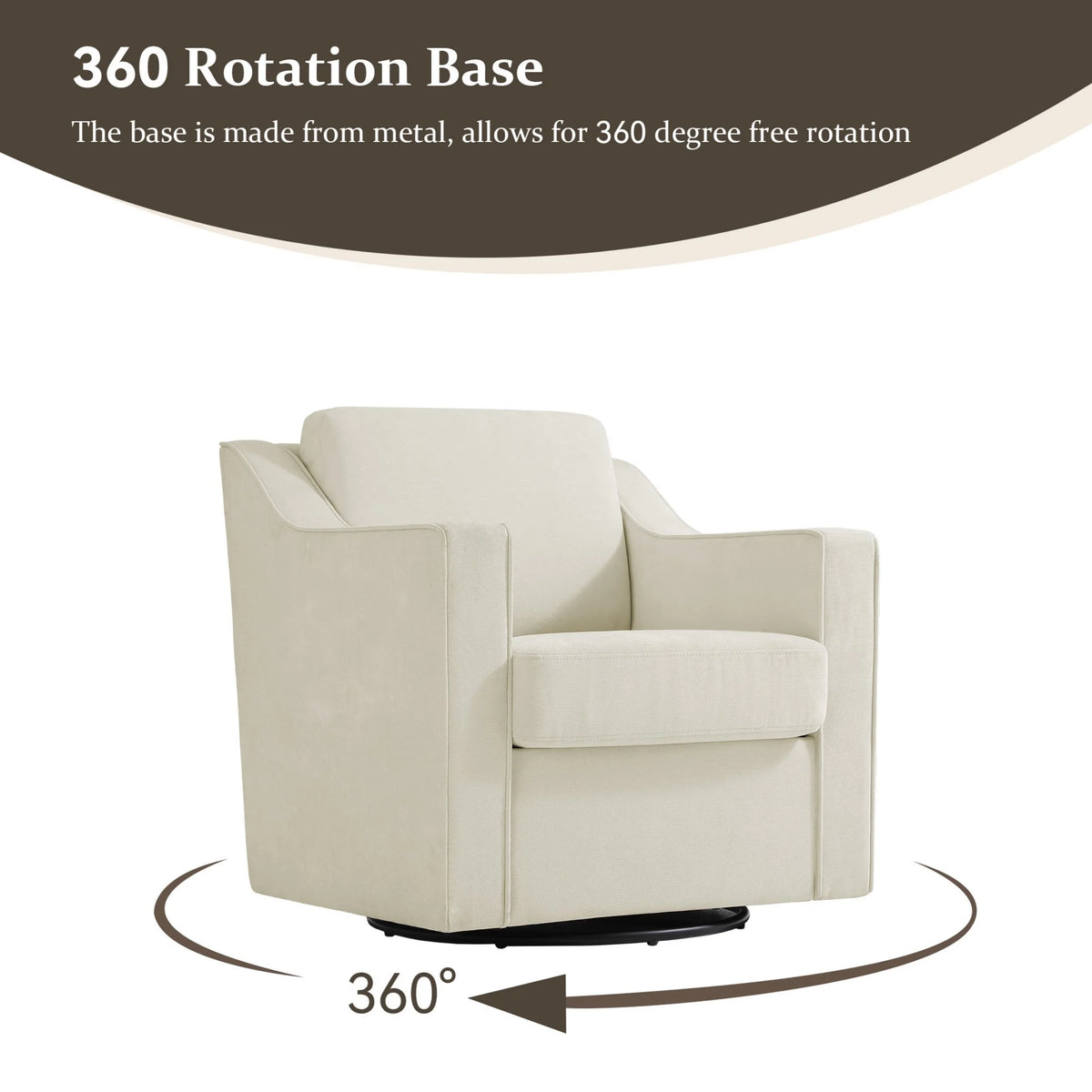 Swivel Accent Chair for Living Room, Modern Upholstered Barrel Arm Chair with Plump Back Pillow, Comfy Club Sofa Reading Chair for Adults (Chenille Navy, Set of 1)