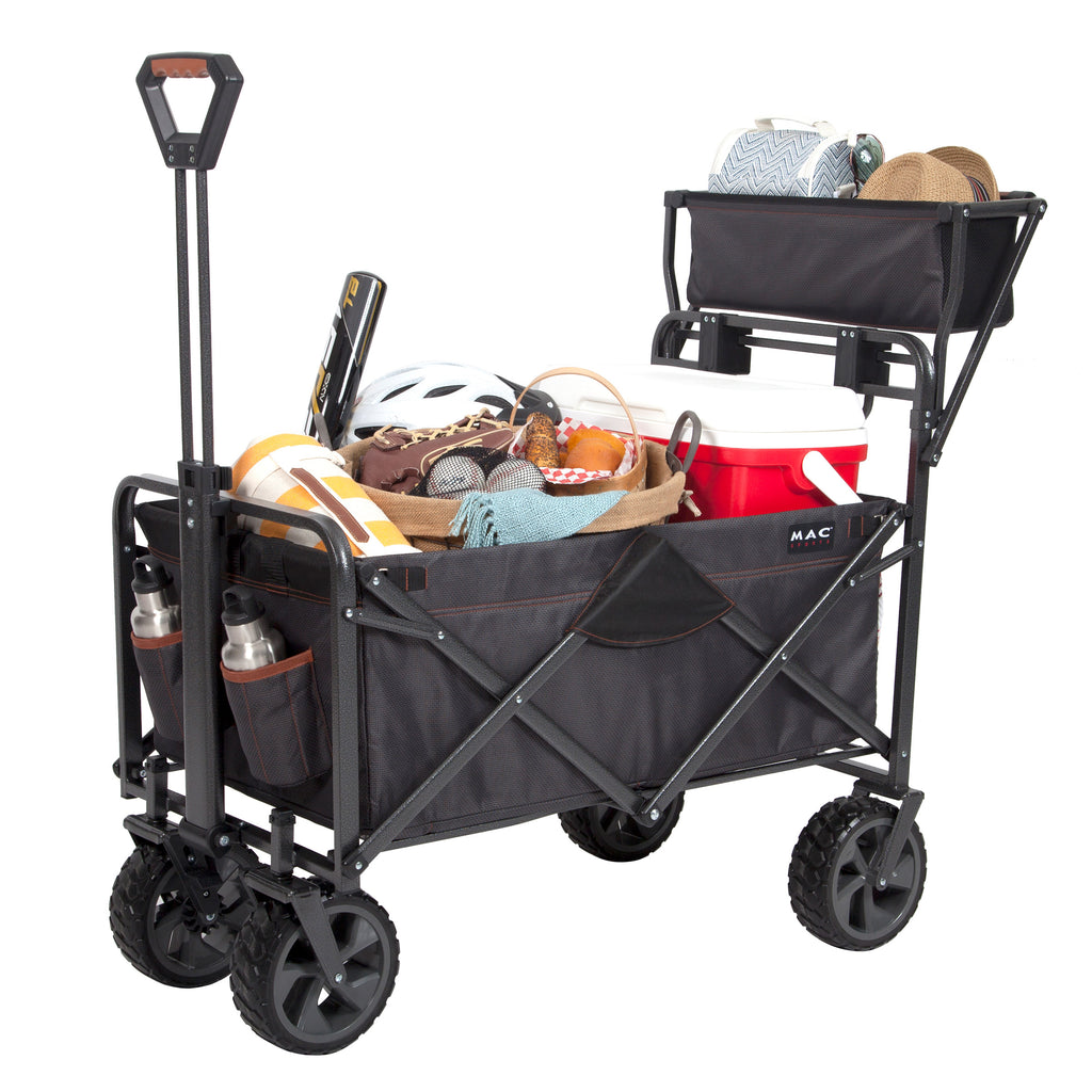 Mac Sports Deluxe Push Pull Folding Wagon with Brakes