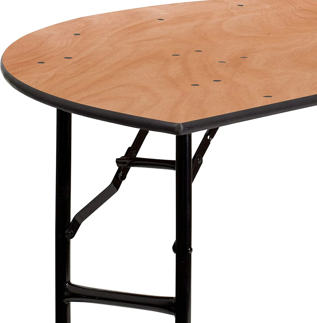 BizChair 5-Foot Half-Round Wood Folding Banquet Table - Event & Catering Table