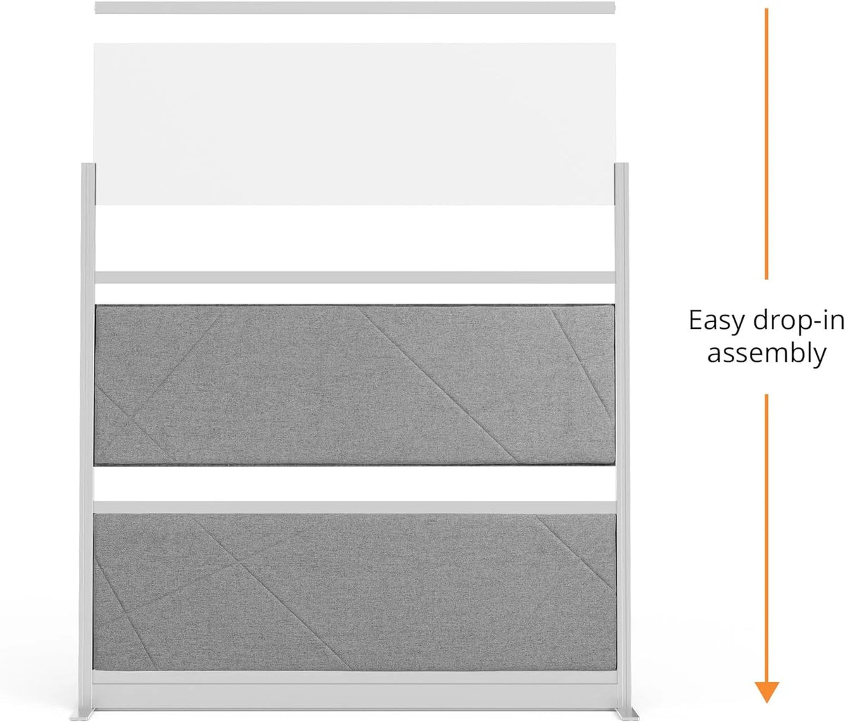 Stand Up Desk Store Tranquility Modular Wall and Sound Absorbing Room Divider | Sound Dampening Acoustic Modular Wall Panels for Office | Cubicle Noise Reduction and Partition (70'' x 48'')