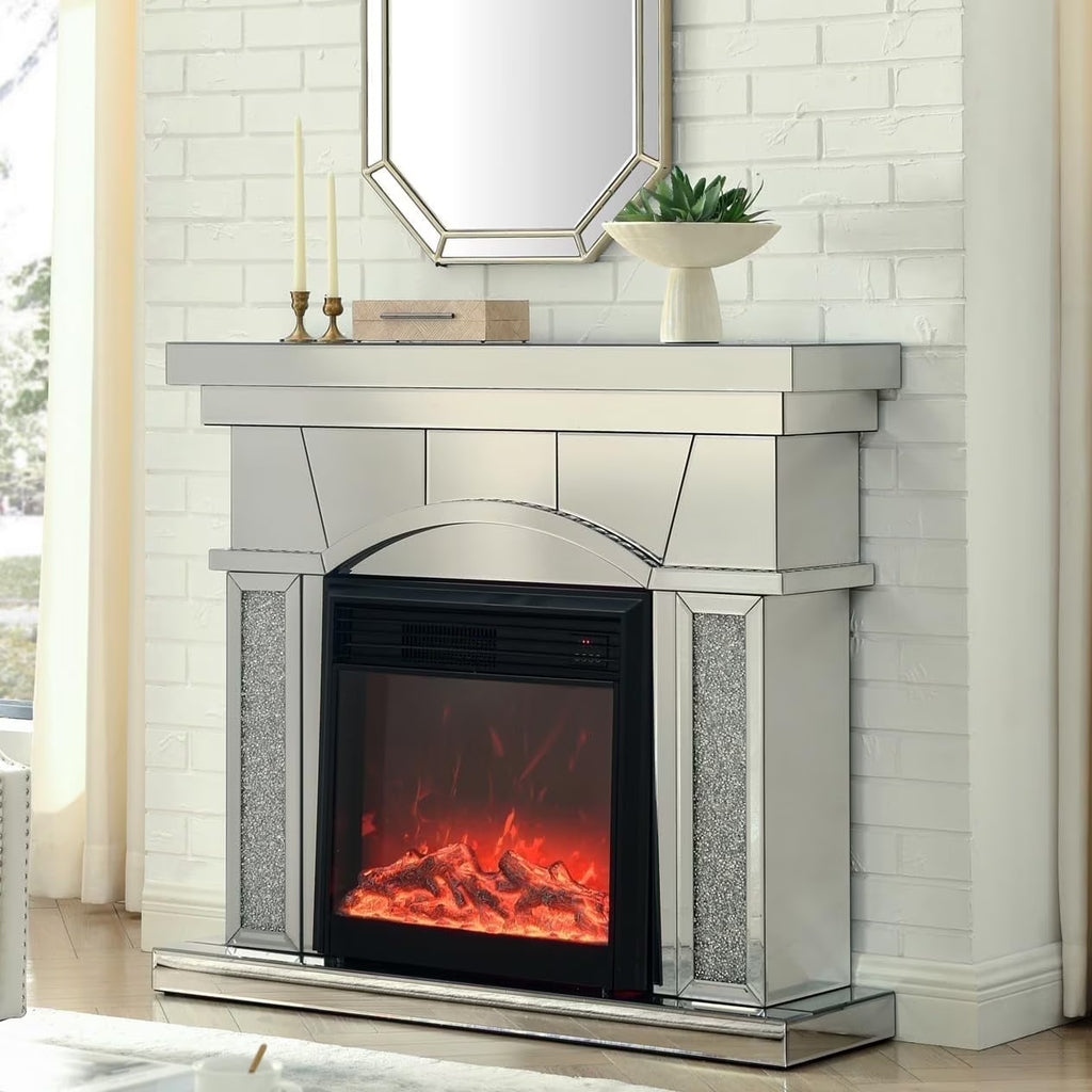 IKIFLY 47.24L x 41.33 H Mirrored Electric Fireplace