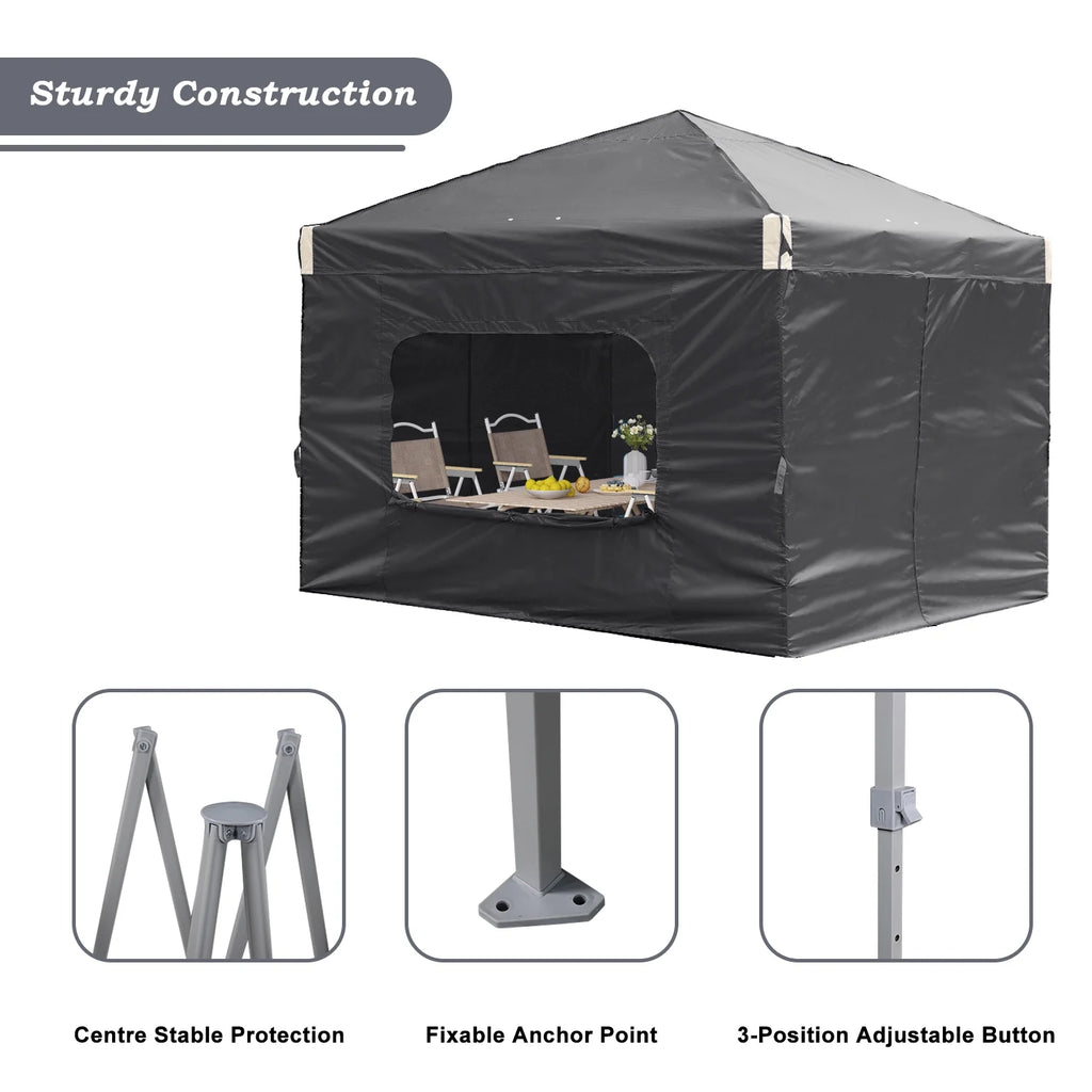 Aoodor Pop Up Canopy Tent with Removable Mesh Window Sidewalls, Portable Instant Shade Canopy with Roller Bag