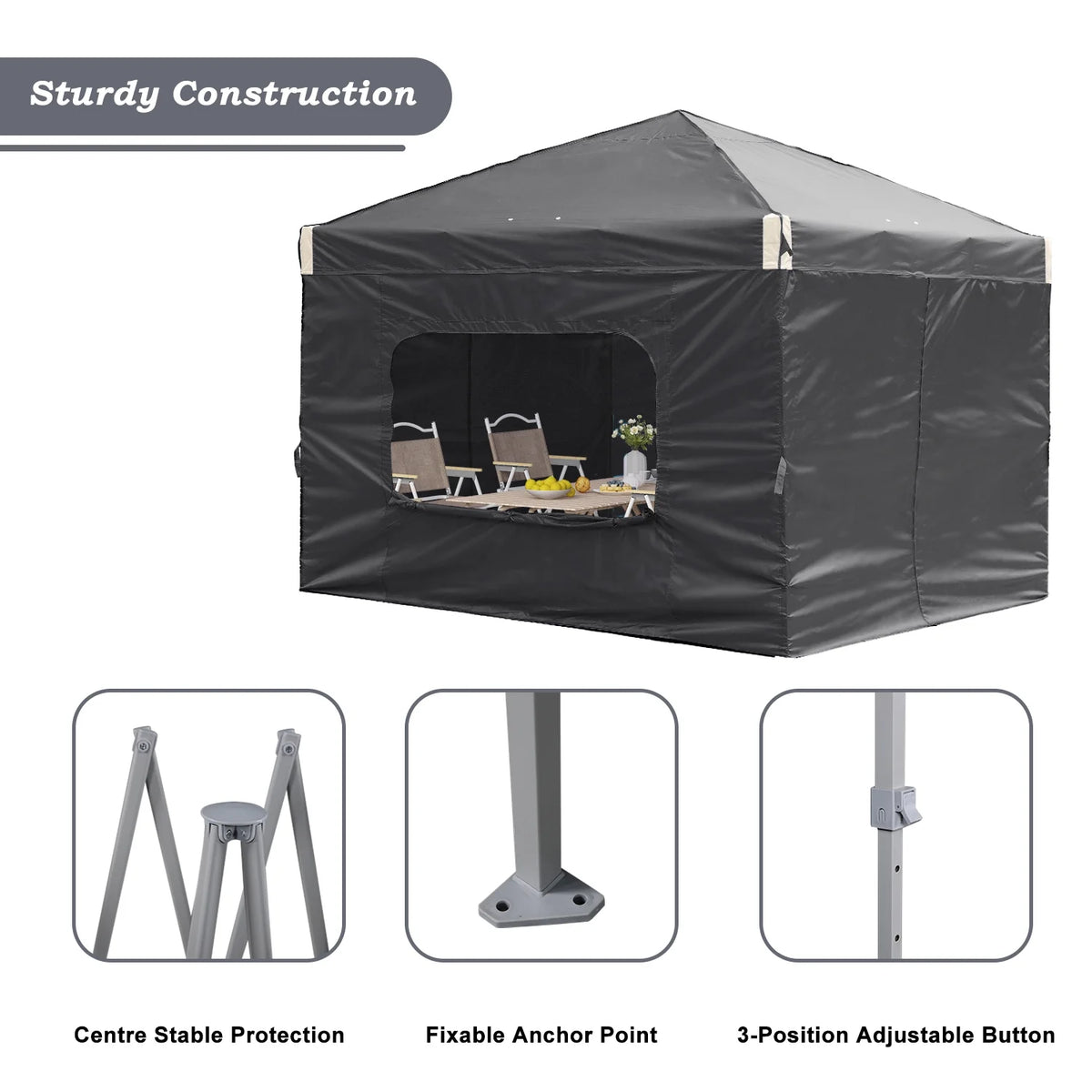 Aoodor Pop Up Canopy Tent with Removable Mesh Window Sidewalls, Portable Instant Shade Canopy with Roller Bag