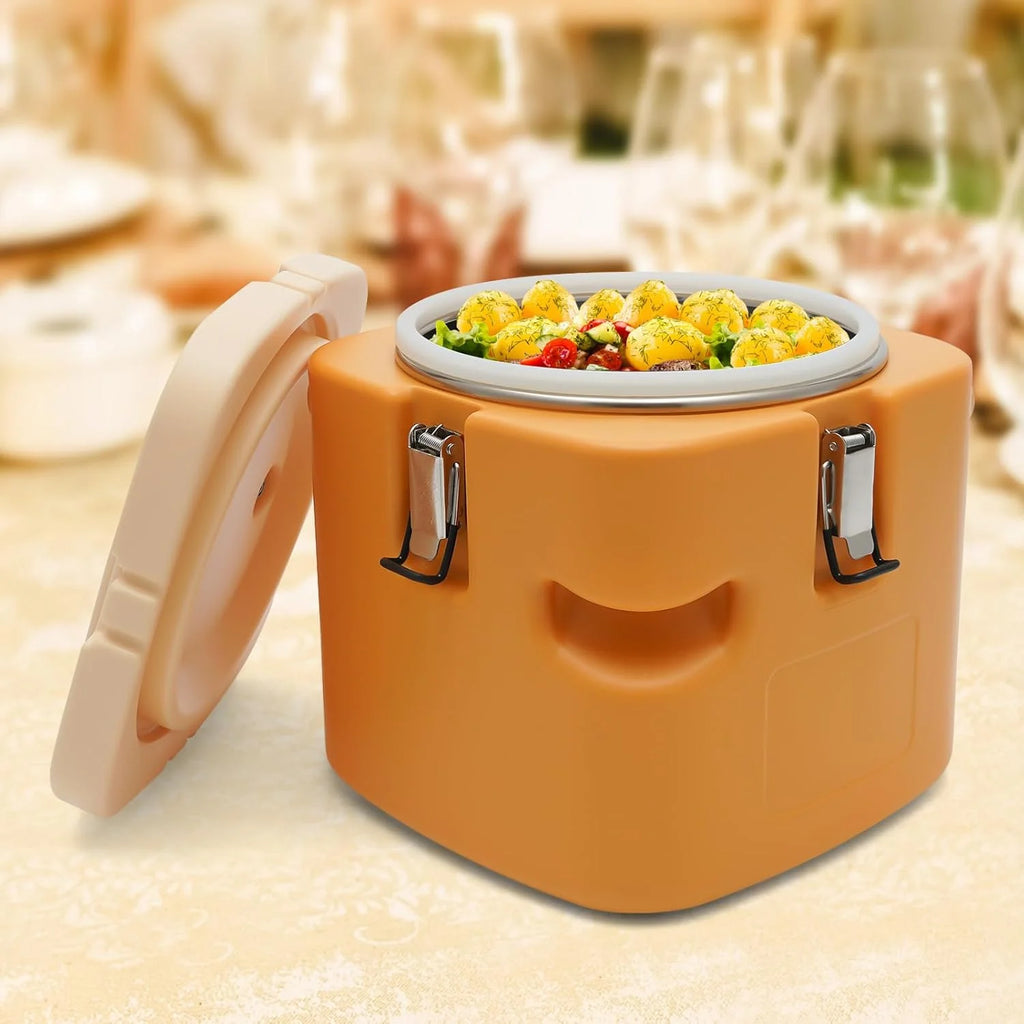 Insulated Soup Carrier Coolers,  2.5 Gallon Food Warmer/Coolers Box for Food Storage, Large Stainless Steel Leakproof Lid Insulated Soup Container (Red)