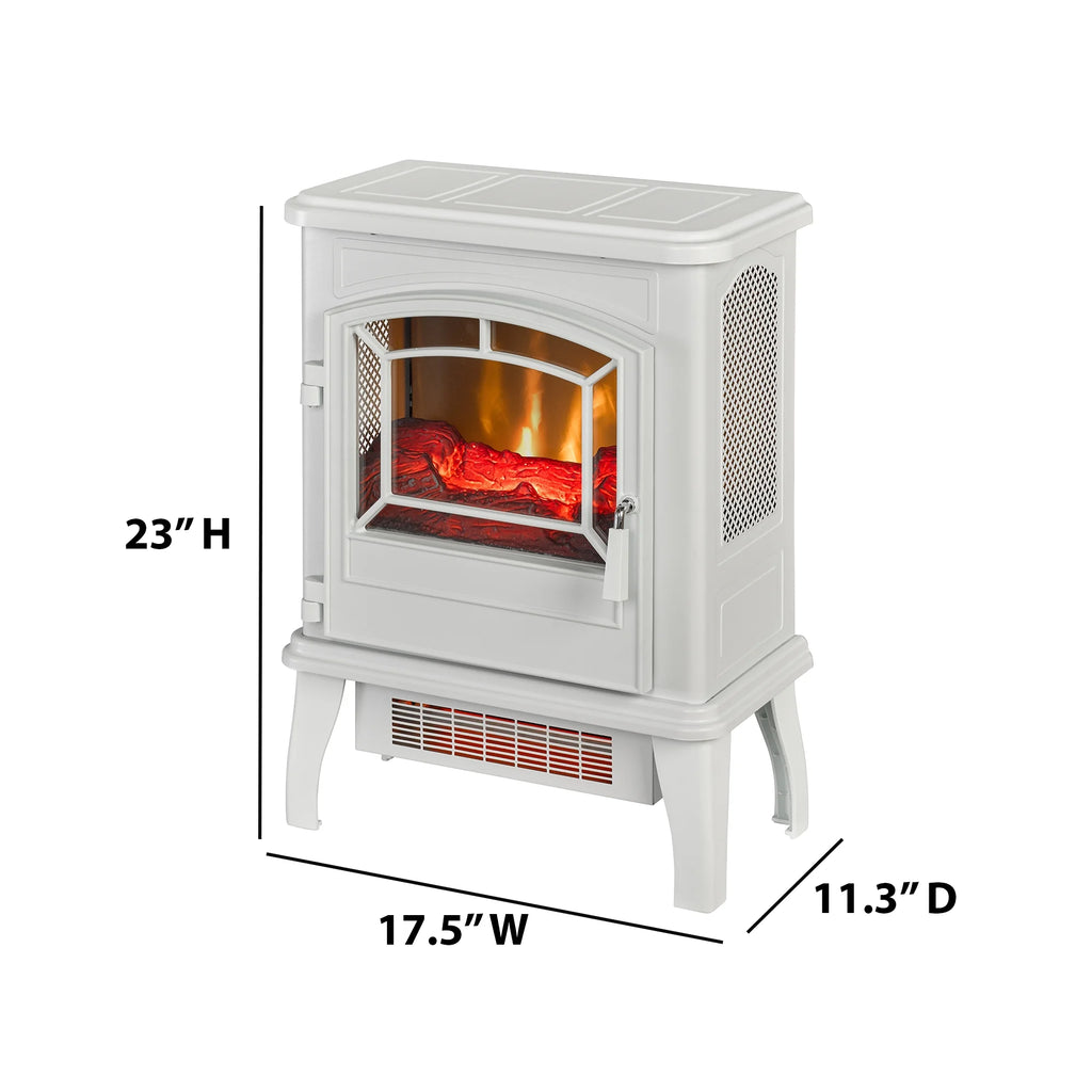 ClassicFlame 17.5"W Infrared Quartz Electric Stove Heater, Insignia Blue
