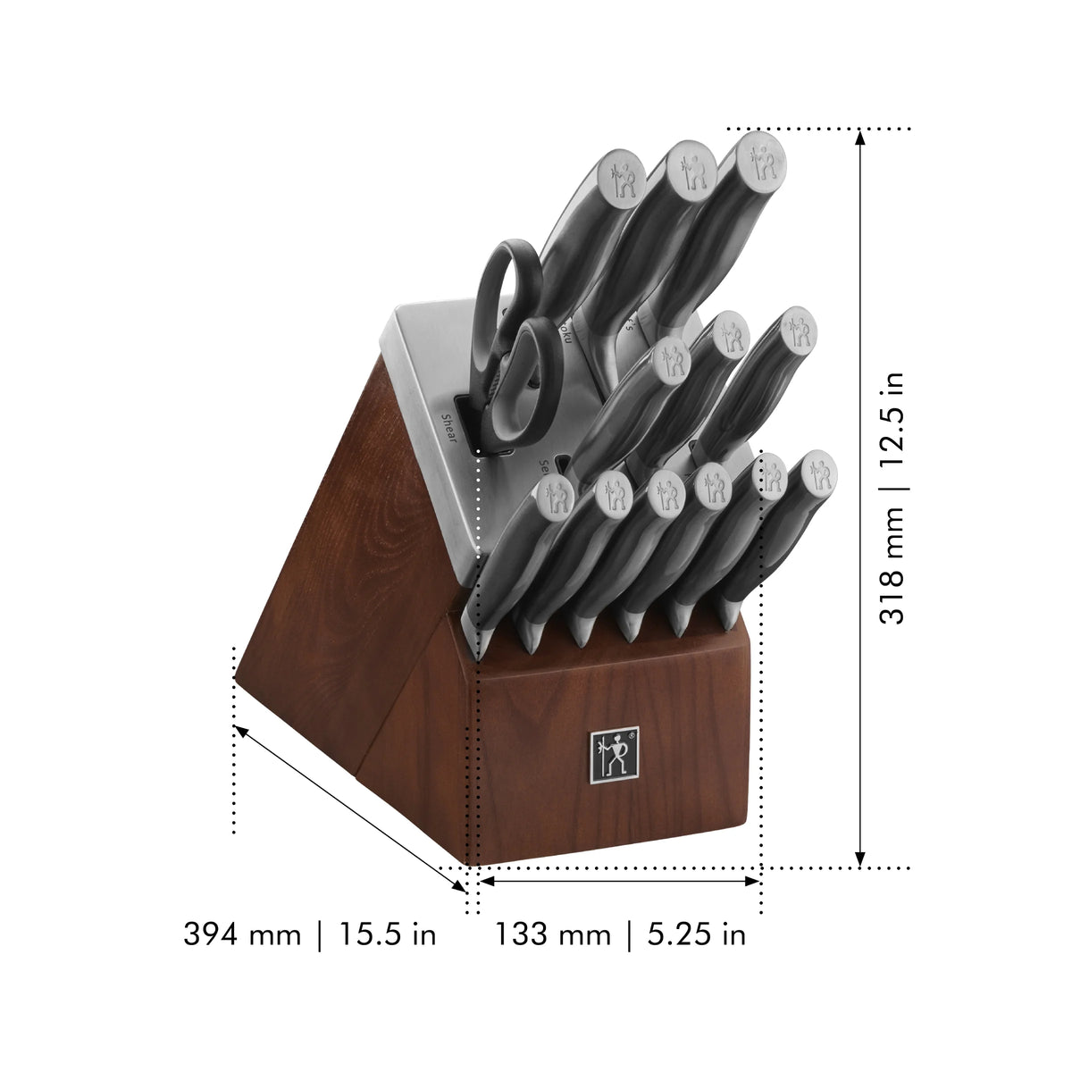 J.A. Henckels International Graphite 14-pc Self-Sharpening Knife Block Set