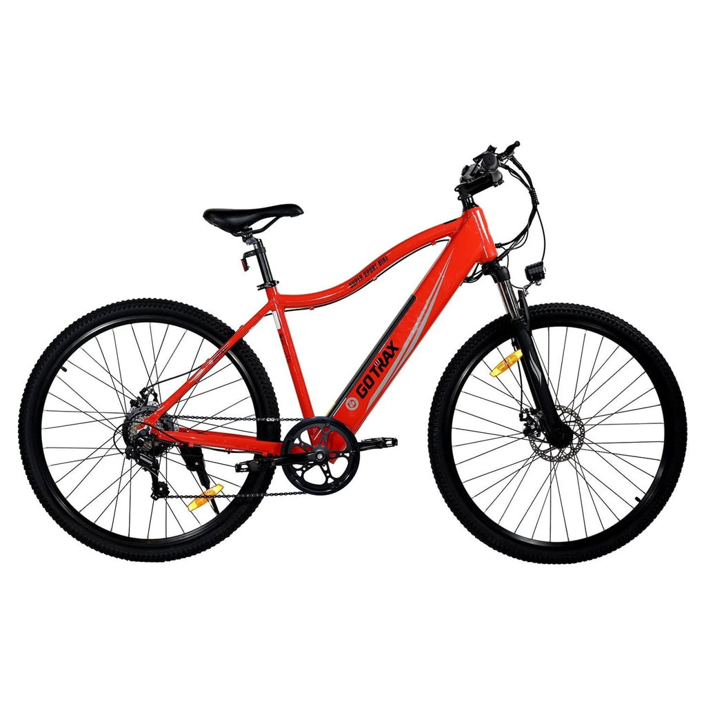 GOTRAX Alpha 29" Electric Mountain Bikes for Adult, 350W 7 Speed Commuter Travel E-Bikes, Orange