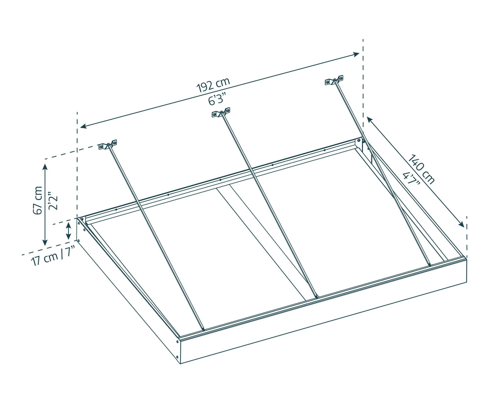 Palram - Canopia Sophia XL 2000 6' x 5' Acrylic Awning - Gray/Mist