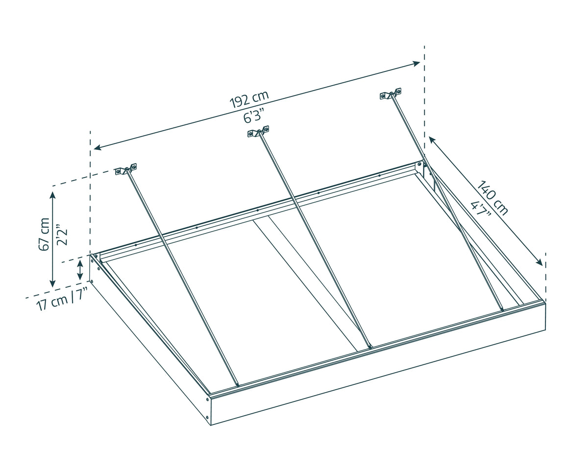 Palram - Canopia Sophia XL 2000 6' x 5' Acrylic Awning - Gray/Mist