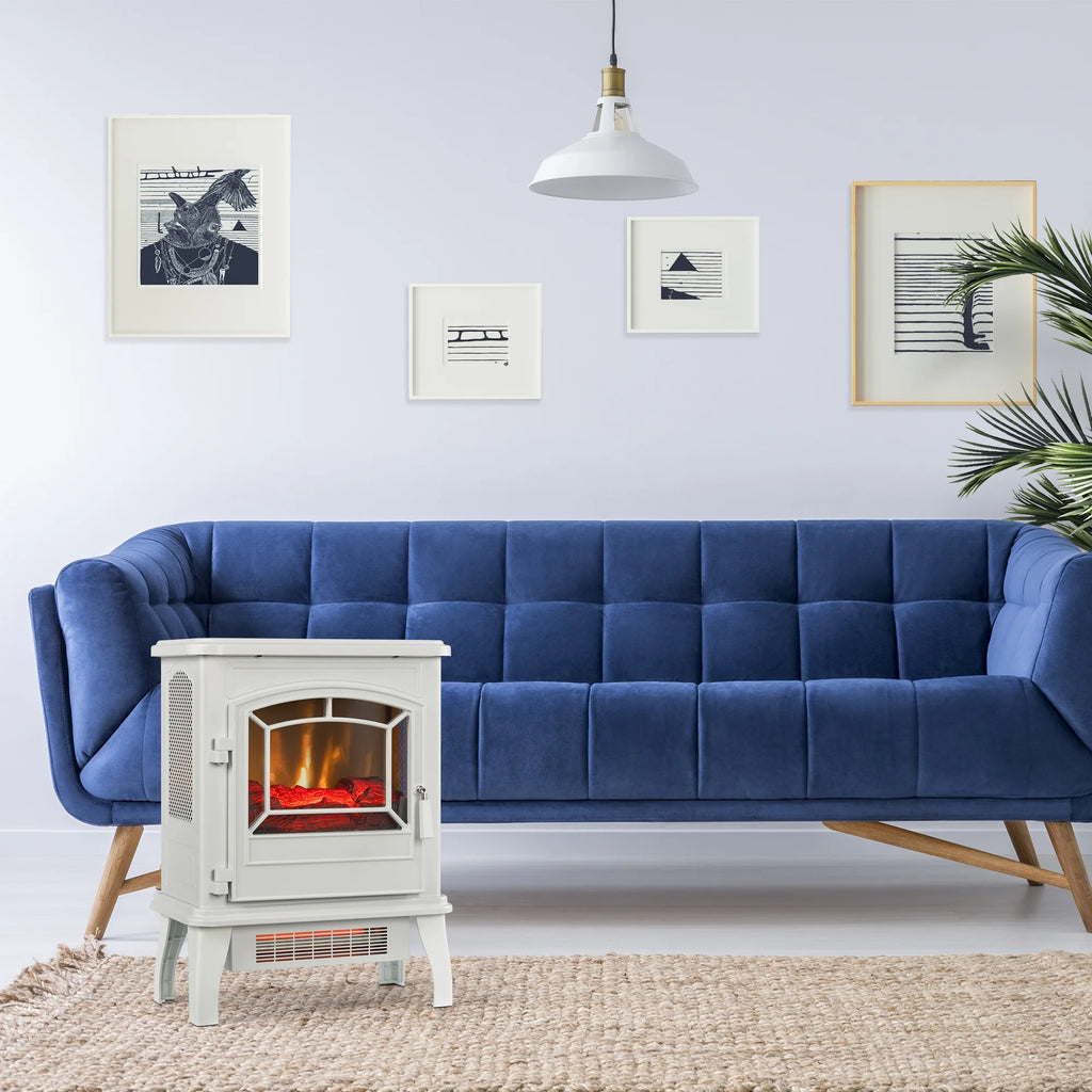 ClassicFlame 17.5"W Infrared Quartz Electric Stove Heater, Insignia Blue