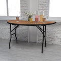 BizChair 5-Foot Half-Round Wood Folding Banquet Table - Event & Catering Table