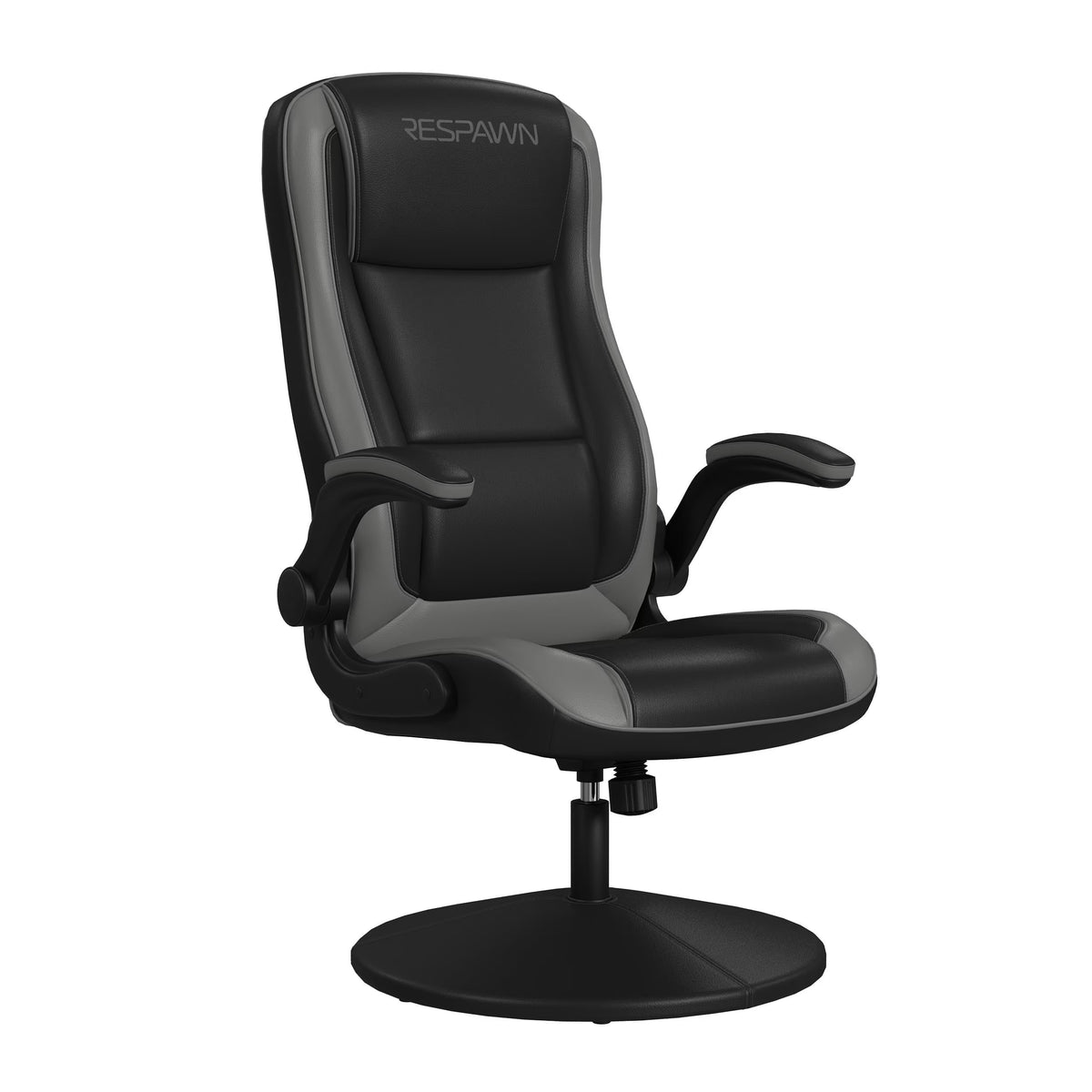RESPAWN 800 Swivel Rocker Gaming Chair - Ergonomic Floor Gaming Seat with Lumbar Support, Flip Up Armrest, High Back, Pedestal Base, Comfortable No Wheels Console Video Game Rocker Chair - Red