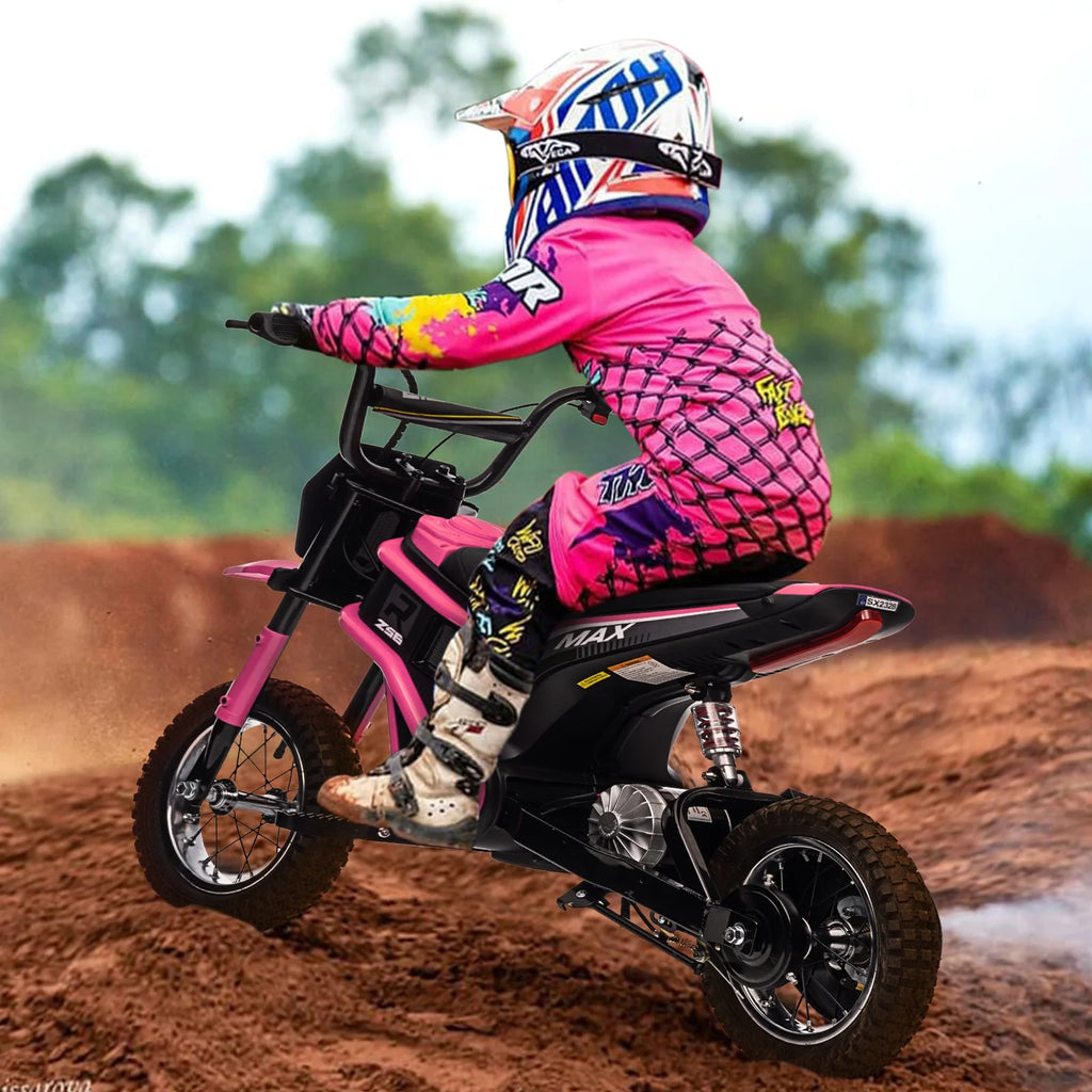 Kids Electric Dirt Bike,Electric-Powered Bike,2 Speed Settings,14.29 MPH Max,All-Terrain Electric Motorcycle for Ages 6-12,High-Speed Electric Dirt Bike for Kids,24V 350W