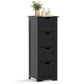 Costway 32.5'' Bathroom Floor Cabinet with Anti-tipping Device Freestanding Towel Cabinet Black