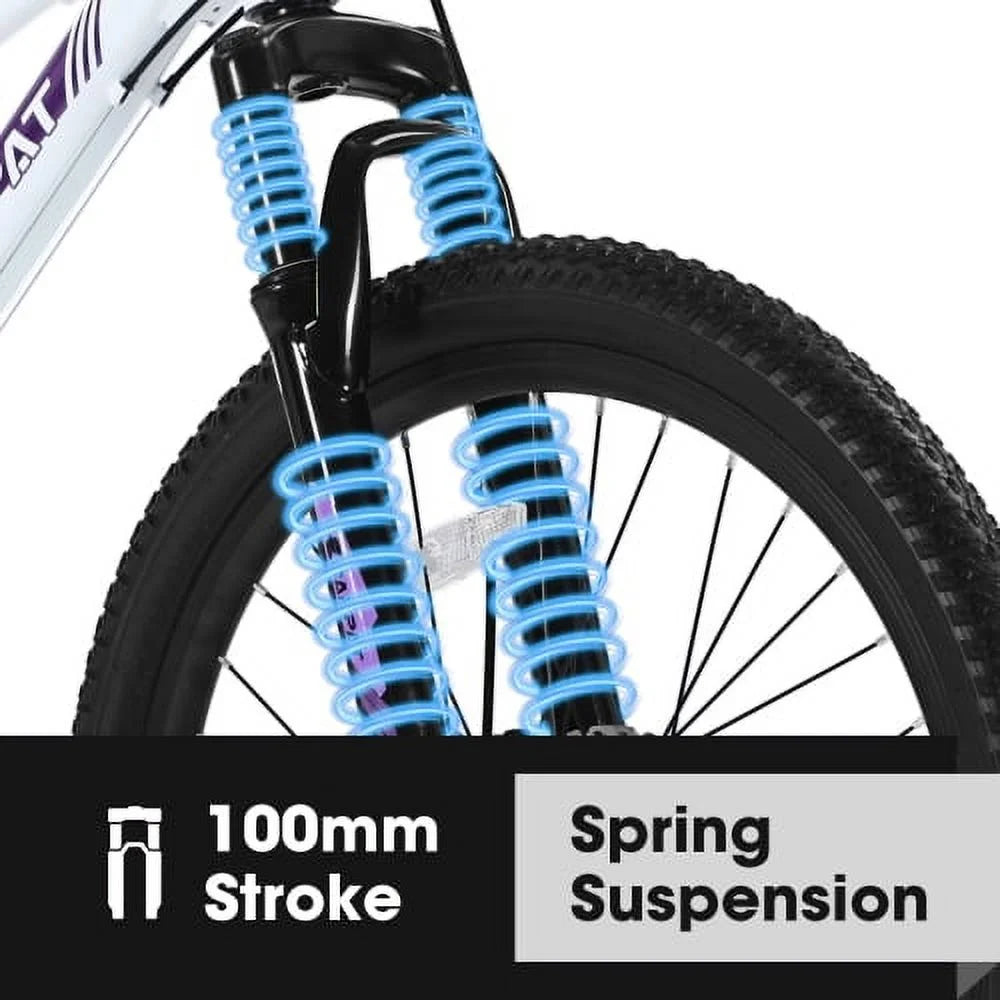 Raistyw Mountain Bikes for Adult, 24 inch Womens Bicycle Shimano 21 Speed with Dual Disc Brakes, Pink