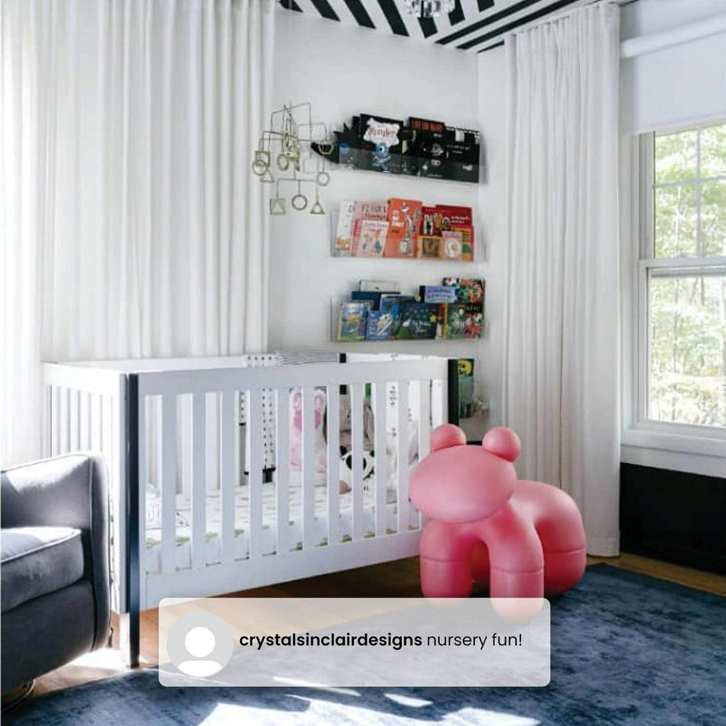 Delta Children Milo 3-in-1 Convertible Crib. Greenguard Gold Certified. Bianca White/Grey