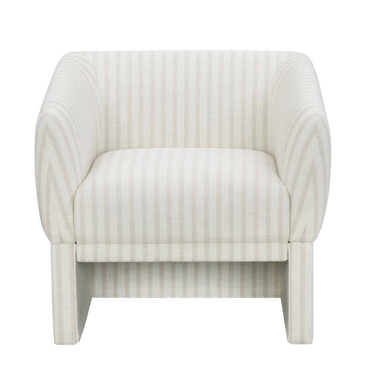 Beautiful Small Space Accent Chair by Drew Barrymore, Beige and White Linen