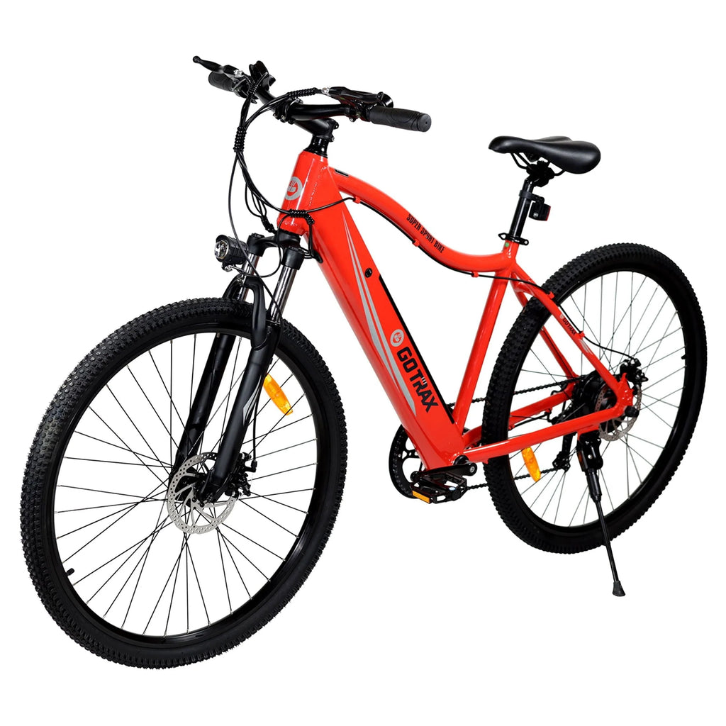 GOTRAX Alpha 29" Electric Mountain Bikes for Adult, 350W 7 Speed Commuter Travel E-Bikes, Orange