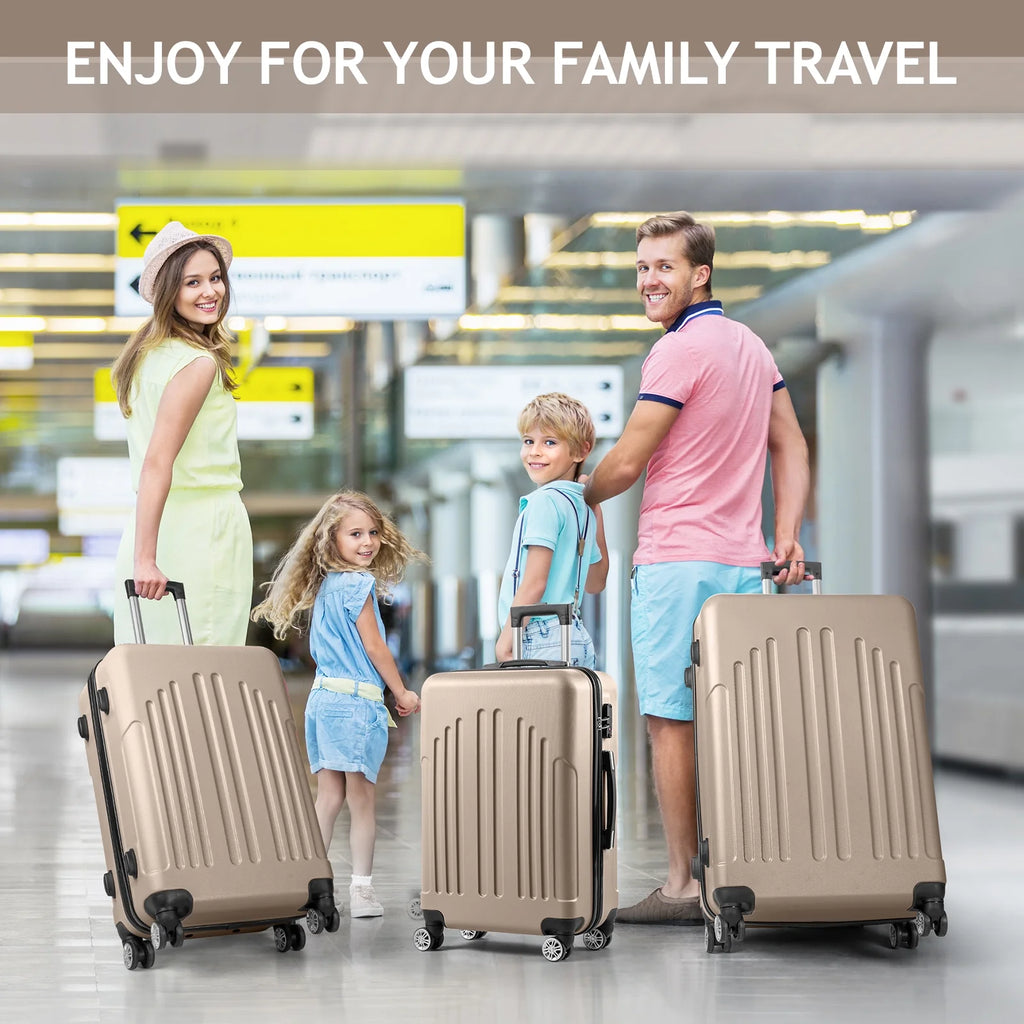 Zimtown 3 Piece Nested Spinner Suitcase Luggage Set With TSA Lock Royal Blue