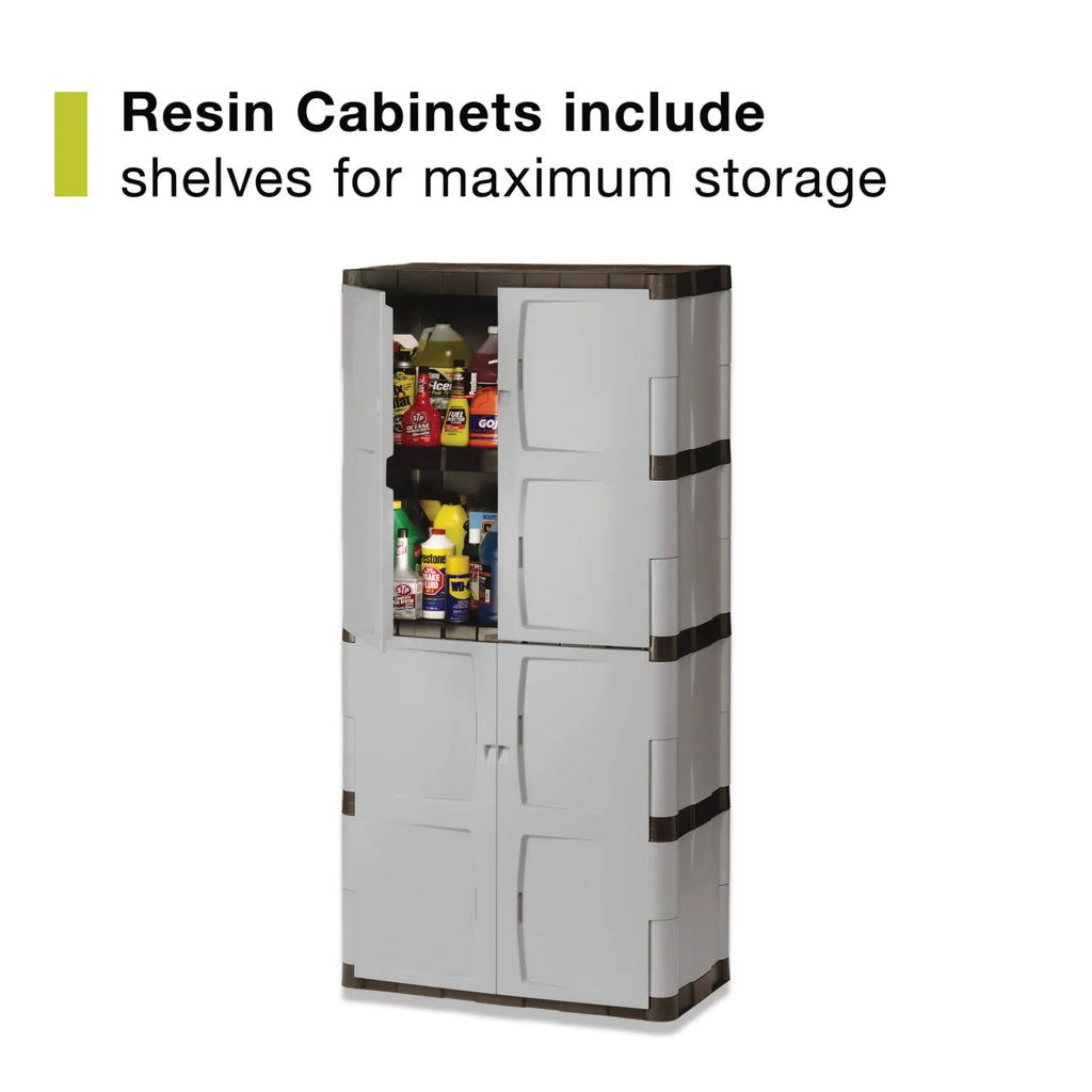 Rubbermaid Full Double Door Vertical 27 Cu.Ft. Garage Storage Cabinet