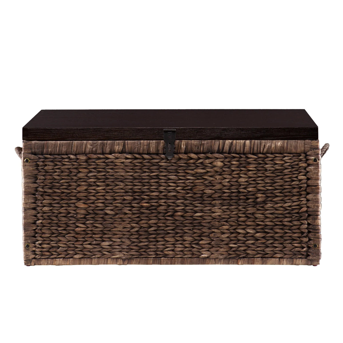 Samford Water Hyacinth Storage Trunk, Blackwashed with Espresso