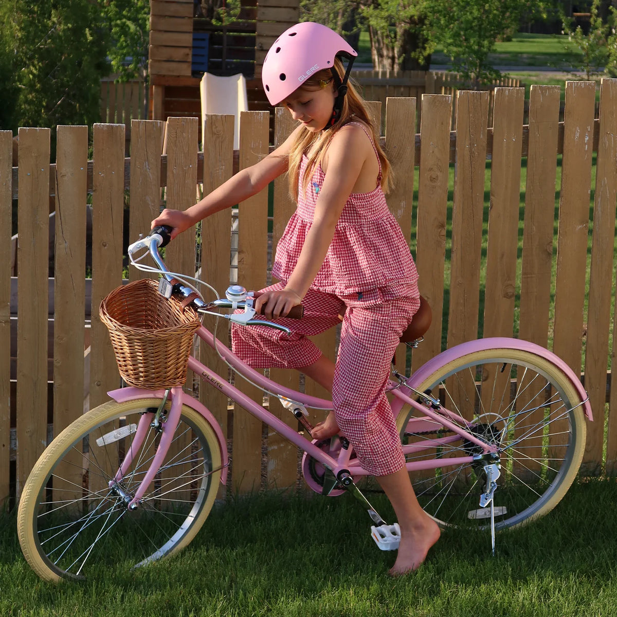 Glerc Missy 24" Girls Cruiser Bike 6-Speed Women's Hybird Bicycle for Ages 7-11 Years, Mint Green