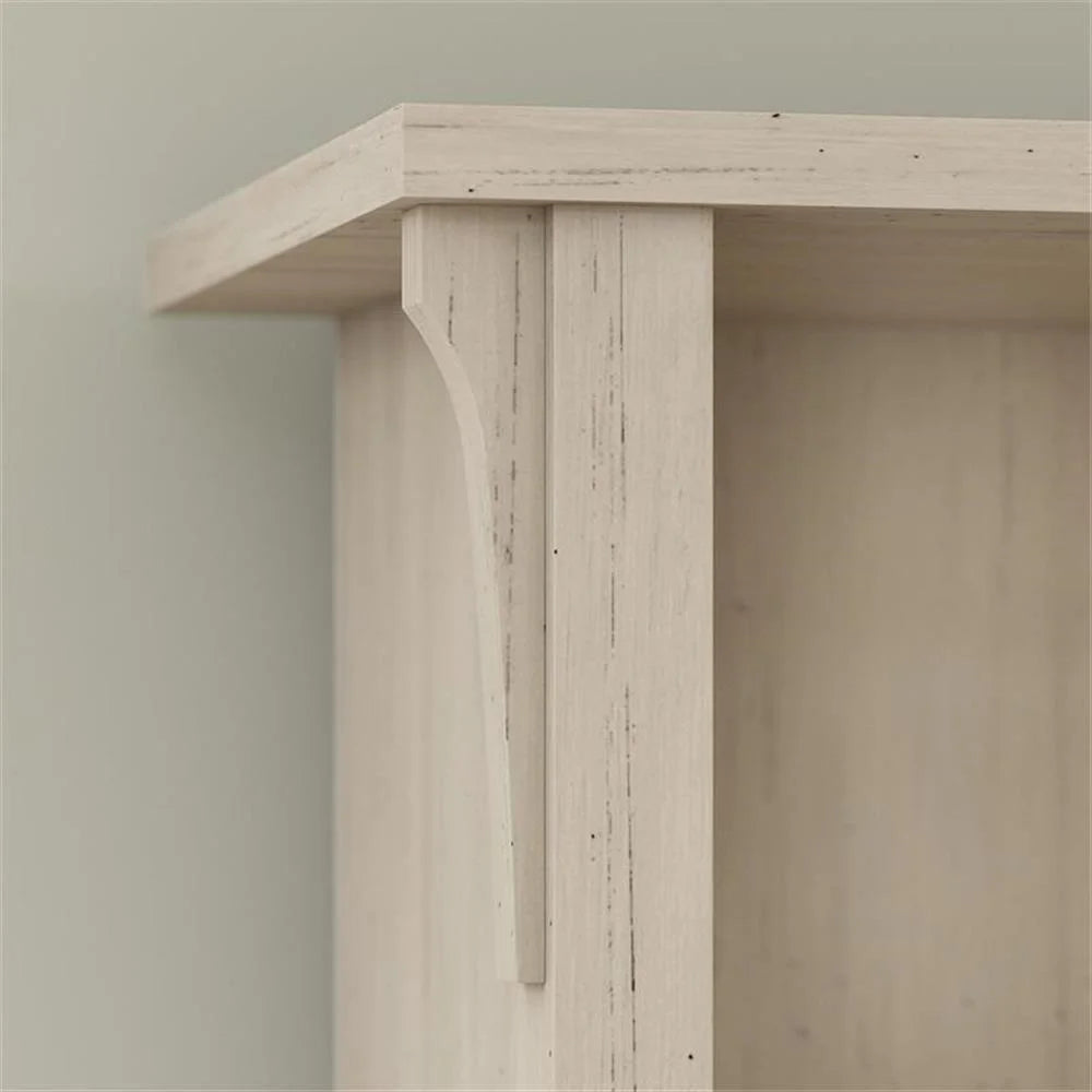 Pemberly Row Hall Tree w/ Shoe Storage Bench in Antique White - Engineered Wood