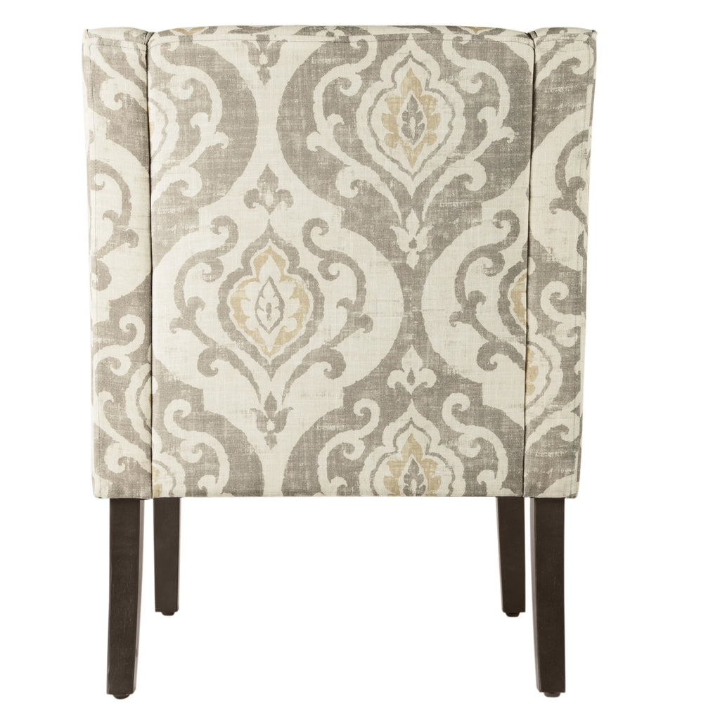HomePop Classic Swoop Accent Chair - Blue and White Damask