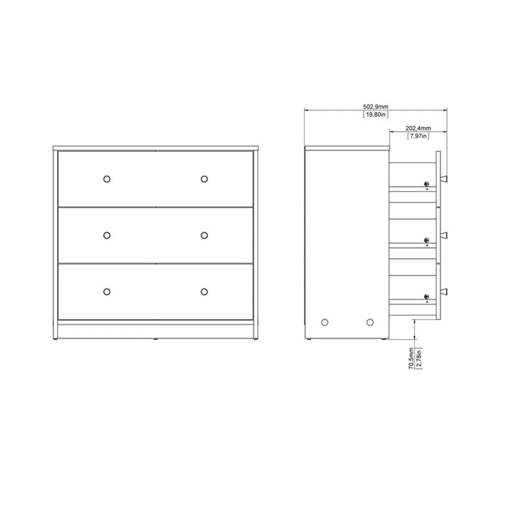 Pemberly Row 4 Pieces Set of Modern Wood Bedroom Furniture in White Finish