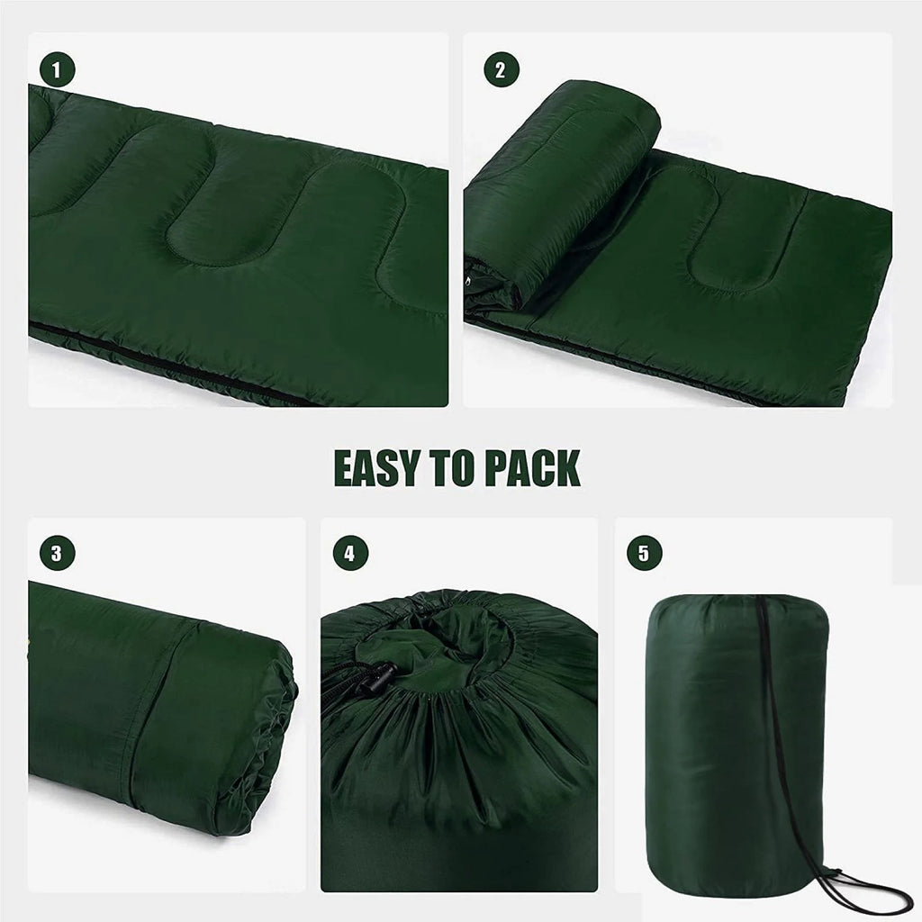 10 Pack Bulk Wholesale of Cold Weather Envelope Sleeping Bags for Adults, Kids, Homeless, Camping, Indoors, Outdoors - 10 Count Sleeping Bags in Black, Navy Blue, Forest Green, Red - 71"L x 30"W
