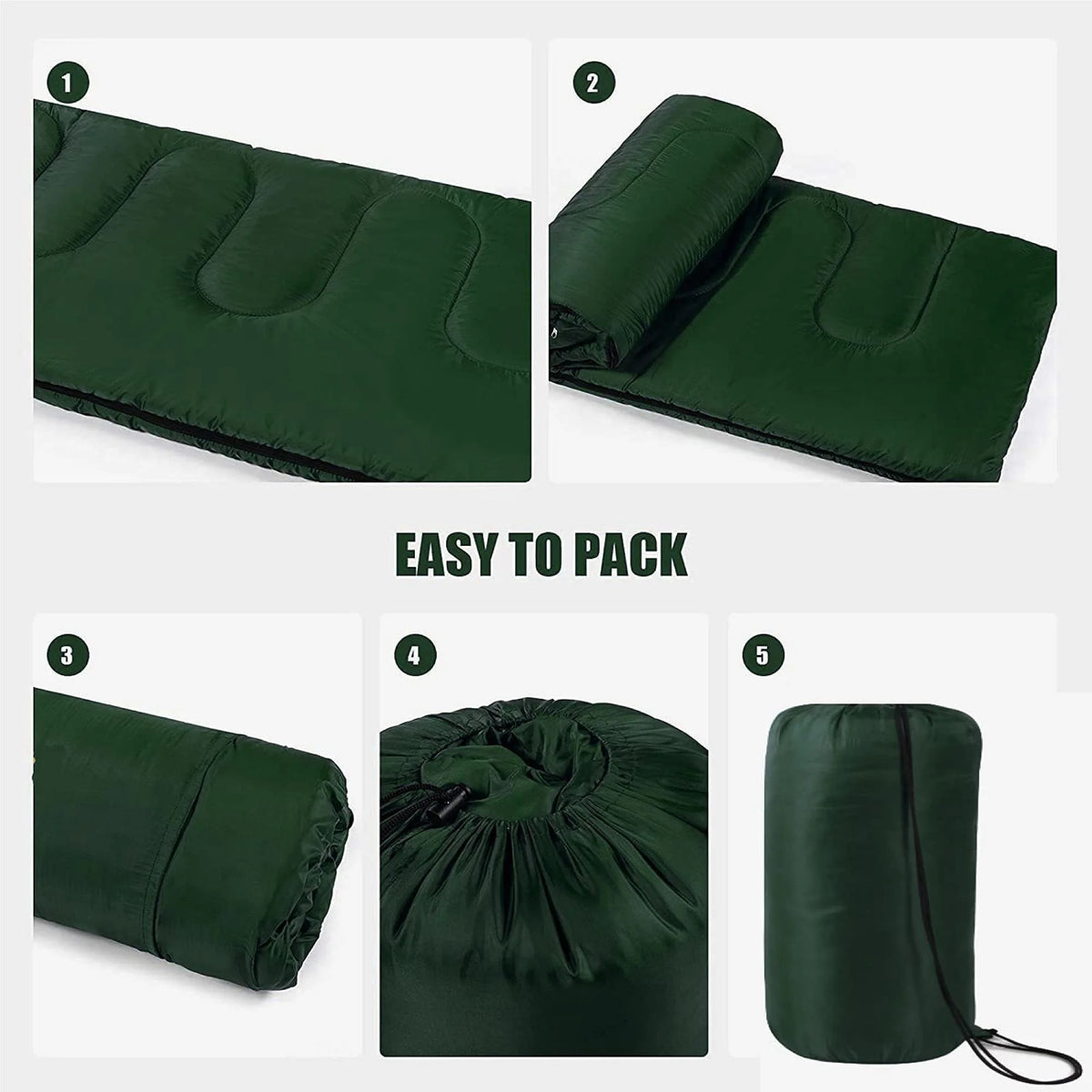 10 Pack Bulk Wholesale of Cold Weather Envelope Sleeping Bags for Adults, Kids, Homeless, Camping, Indoors, Outdoors - 10 Count Sleeping Bags in Black, Navy Blue, Forest Green, Red - 71"L x 30"W