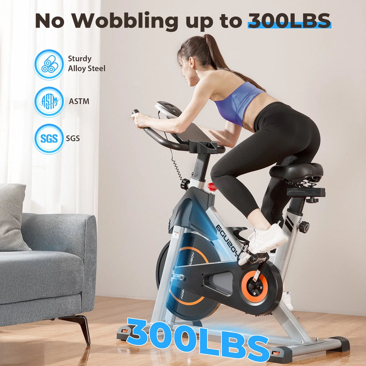 YOSUDA Exercise Bike Stationary Indoor Cycling Bike for Home 300 Lbs Weight Capacity, Comfortable Seat Cushion and LCD Monitor