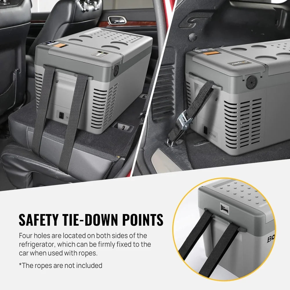 BougeRV Portable Car Refrigerator CRPRO 21 Qt, 12 Volt Fridge Compressor Freezer with -8℉~50℉ Cooling Range, 12V/24 DC & 110-240 AC for RV Truck Vehicle Boat Outdoor & Home Use Black