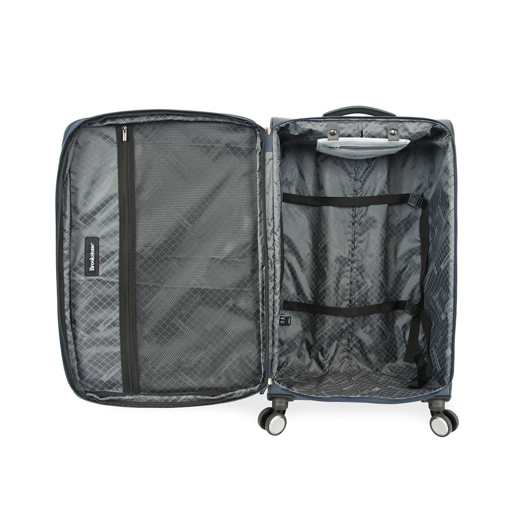 Brookstone Harbour 22" Softside Carry-on Spinner Luggage - Dark Charcoal