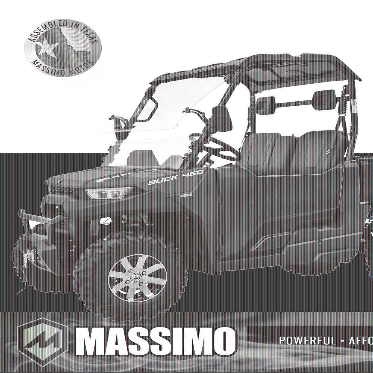 Massimo Buck 450 Side by Side UTV, EFI, 4 Stroke, 325cc, 25.5 HP, 4X4, 3000lb Winch - Red