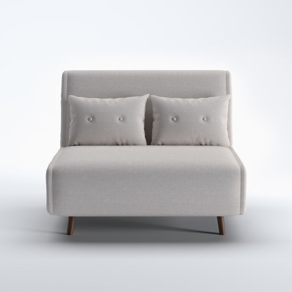 A&D Home Haru 40" Convertible Futon Chair, Linen Beige