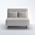 A&D Home Haru 40" Convertible Futon Chair, Linen Beige