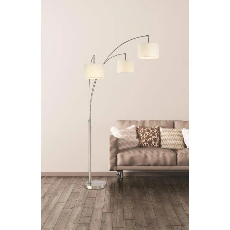 Artiva  USA Lumiere Modern LED 3-arched Brushed Steel 80-inch Floor Lamp with Dimmer - N/A